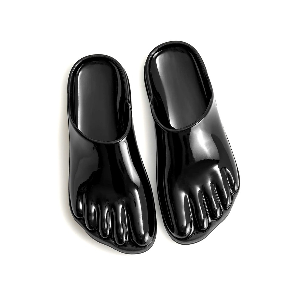 NWTS - HAYLEY TOE MODEL FLAT MULES - BLACK